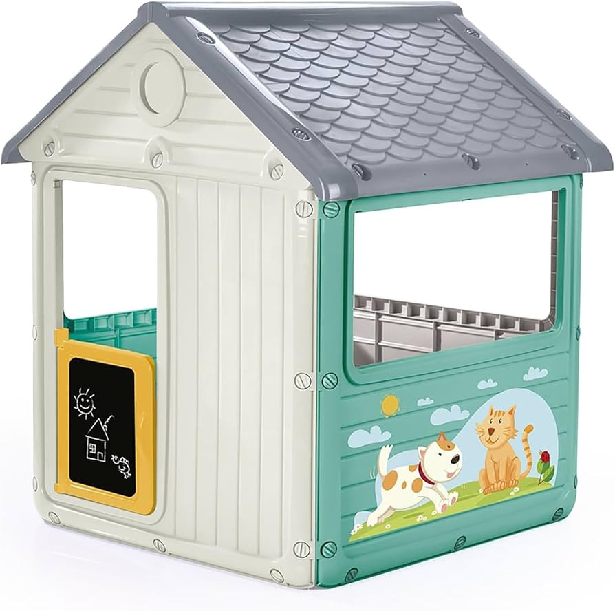 Dolu: My First House: White & Green - Playhouse, Indoor & Outdoor Toy, Cat & Dog Decal, Waterproo... | Amazon (US)