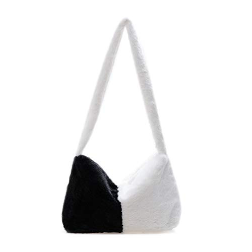 YFGBCX Plush Underarm Bag, Ladies Fluffy Shoulder Bag, Women Y2K Furry Purse Fluffy Tote Bag for Autumn and Winter | Amazon (US)