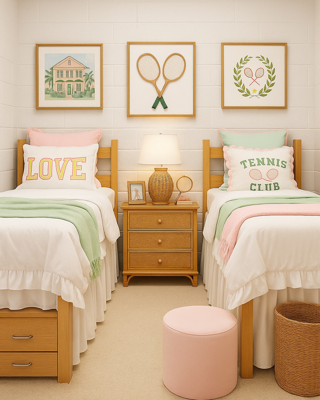 Country club chic dorm design!!! 

#LTKHome #LTKStyleTip #LTKSaleAlert