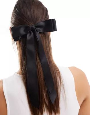 ASOS DESIGN hair clip with bow detail in black | ASOS (Global)