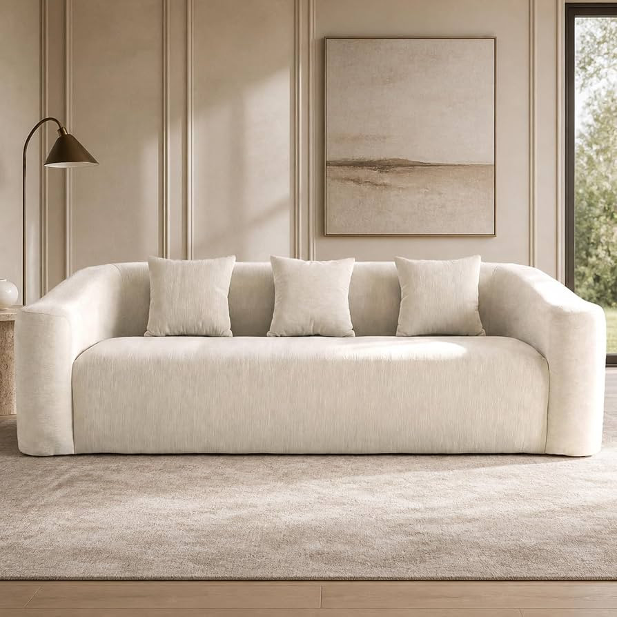 3-Seater Boneless Cloud Couch, Oversized Deep Seat Chenille Sofa | Amazon (US)