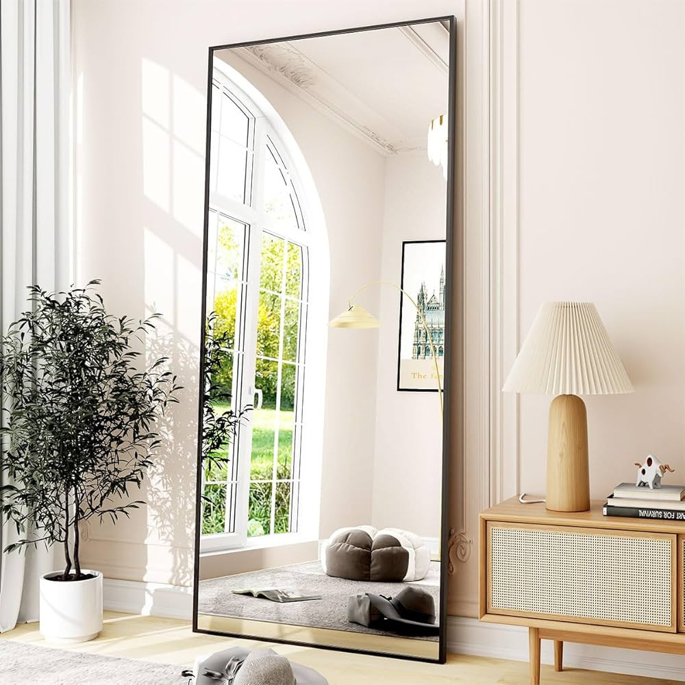 GLSLAND 71"x31" Full Length Mirror Extra Large Hanging or Leaning Rectangle Mirror Aluminum Alloy... | Amazon (US)