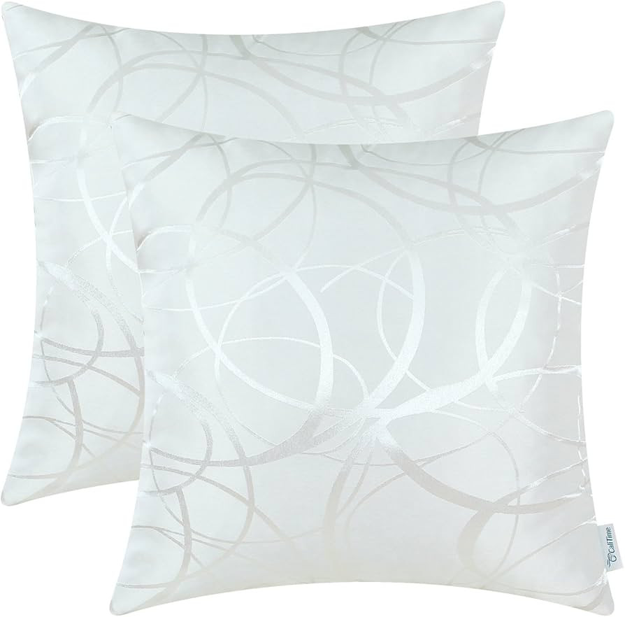 CaliTime Throw Pillow Covers Pack of 2 Modern Shining & Dull Contrast Circles Rings Accent Geomet... | Amazon (US)