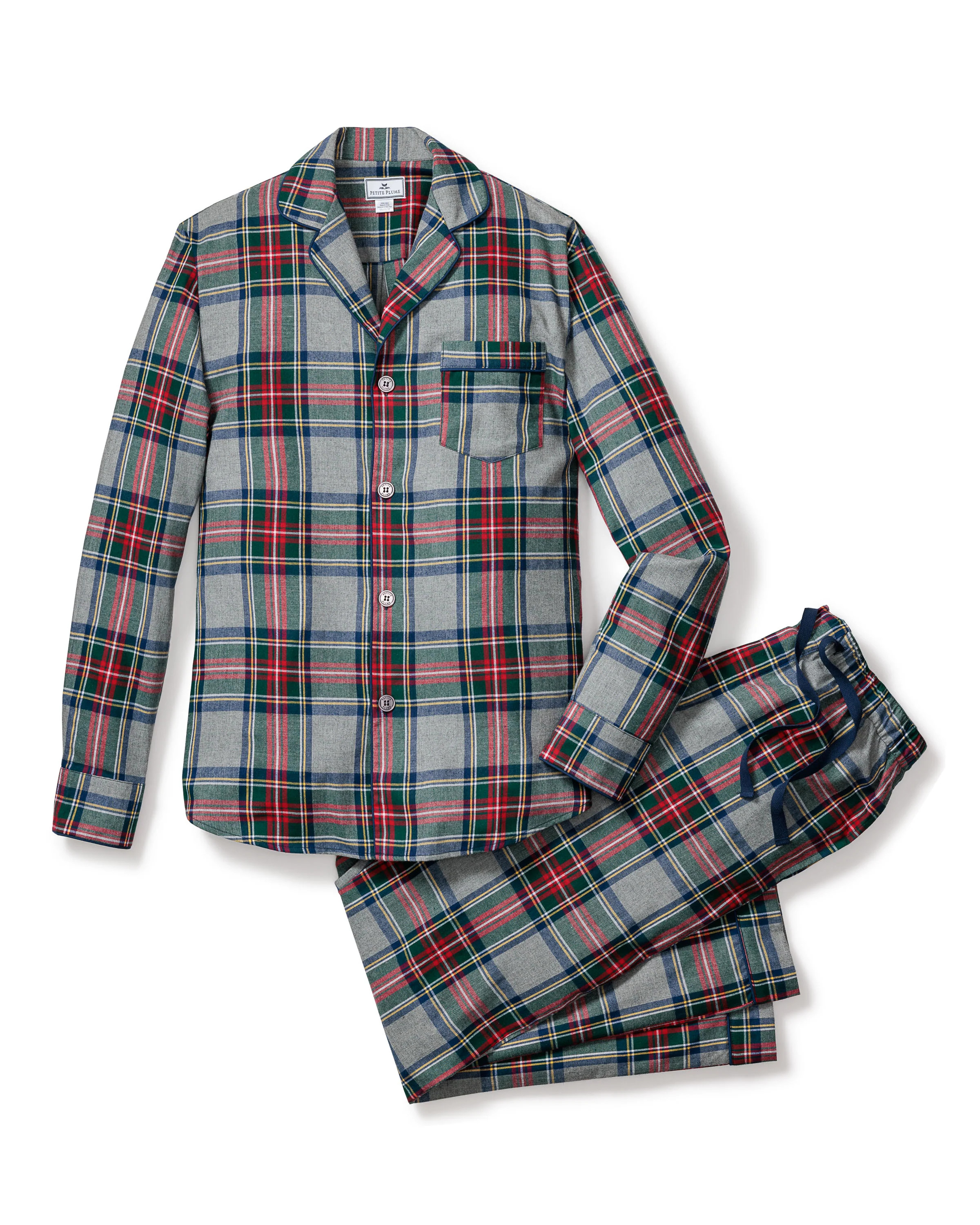 Men's Brushed Cotton Pajama Set in Westminster Tartan | Petite Plume