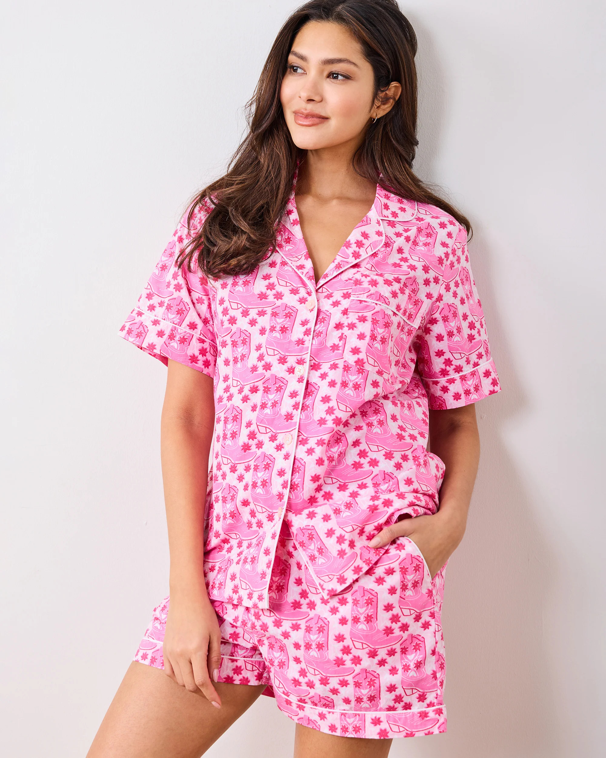 Rhinestone Cowgirl - Short PJ Set - Party Pink | Printfresh