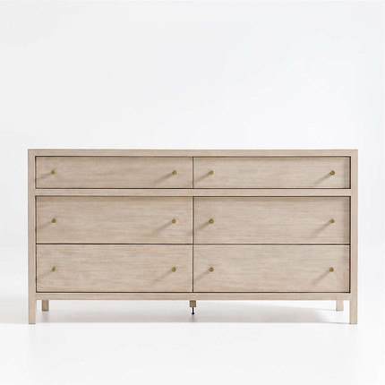 Keane Weathered Natural Wood 6-Drawer Dresser