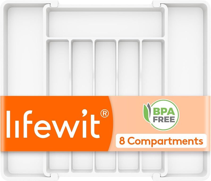 Lifewit Silverware Drawer Organizer, Expandable Utensil Tray for Kitchen, BPA Free Flatware and C... | Amazon (US)