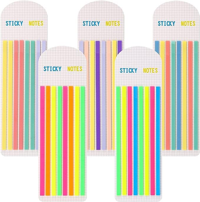 1600PCS Highlighter Tape Set,10 Packs Transparent Sticky Notes,Writable Long Page Markers Tabs fo... | Amazon (US)