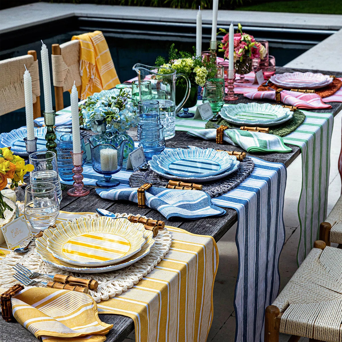 Cabana Stripe Melamine Dinner Plates (Set of 4) | Wayfair North America