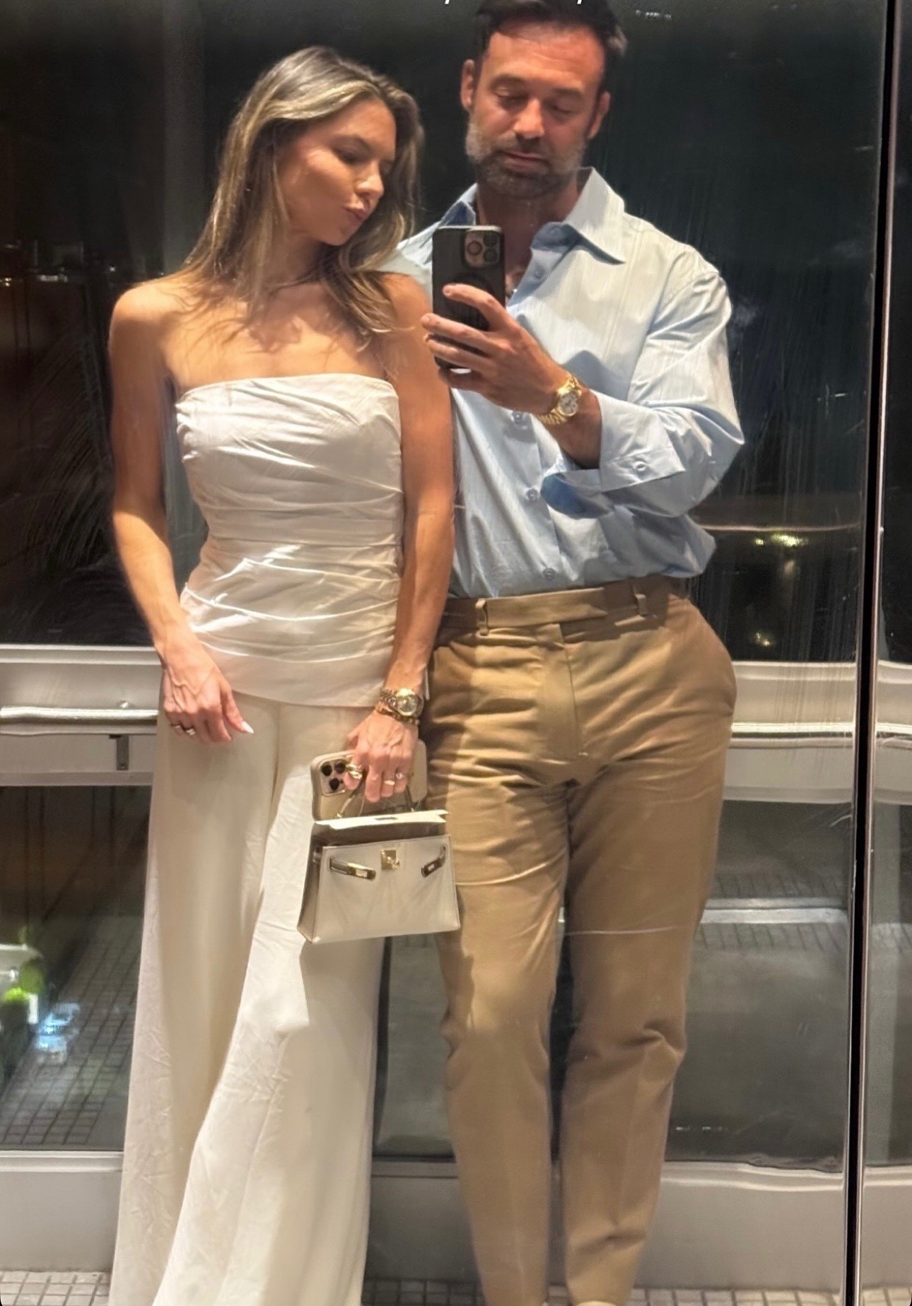 Date night outfit inspo ✨🤍📸 Simkhai ruched strapless top with matching pull on pants! Wear together for an easy, elevated look or mix & match.

#LTKootd #LTKgrwm