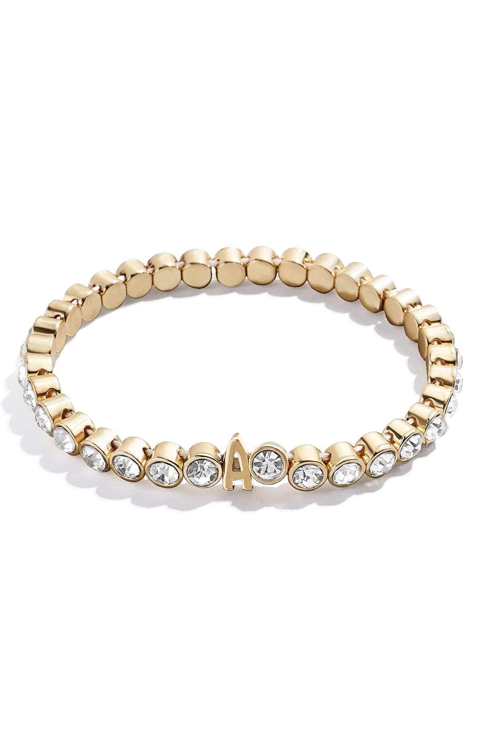 Initial Crystal Beaded Stretch Bracelet | Nordstrom