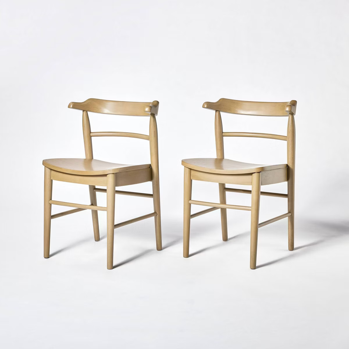 2pk Kaysville Curved Back Wooden Dining Chairs Gray Wash - Threshold™ designed with Studio McGe... | Target