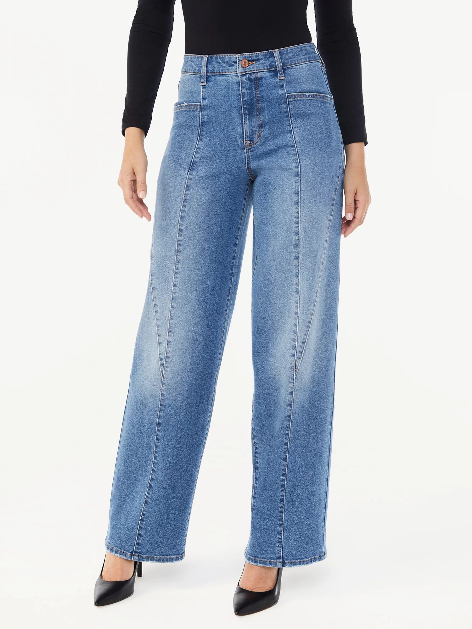 Sofia Jeans by Sofia Vergara Women's Diana Super High Rise Seamed Palazzo Jeans - Walmart.com | Walmart (US)