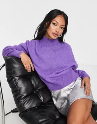 & Other Stories mock neck knit sweater in purple | ASOS (Global)