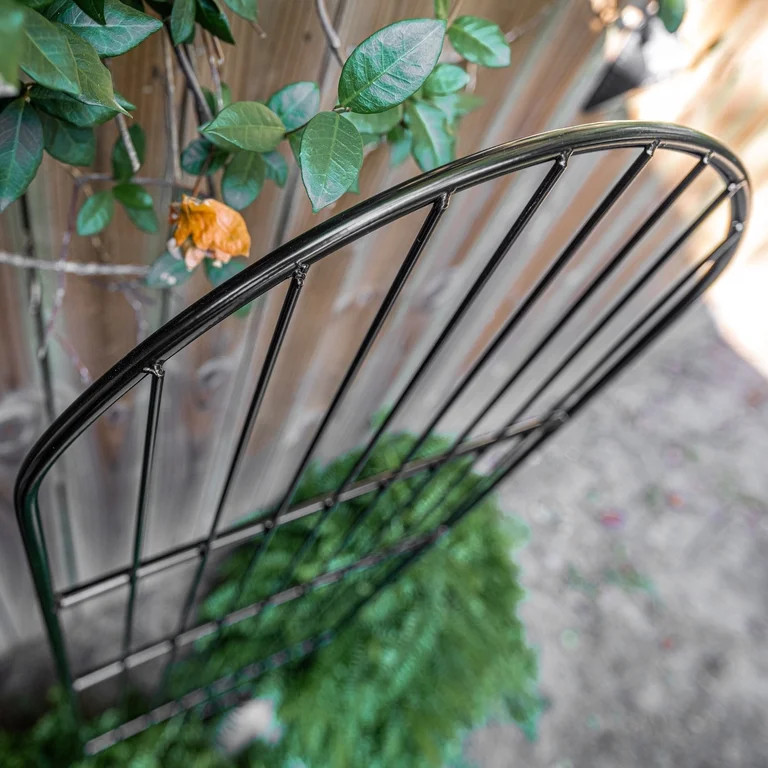 Expert Gardener 72in H x 20.5in W Black Powder-Coated Steel Arched Lawn and Garden Trellis with s... | Walmart (US)