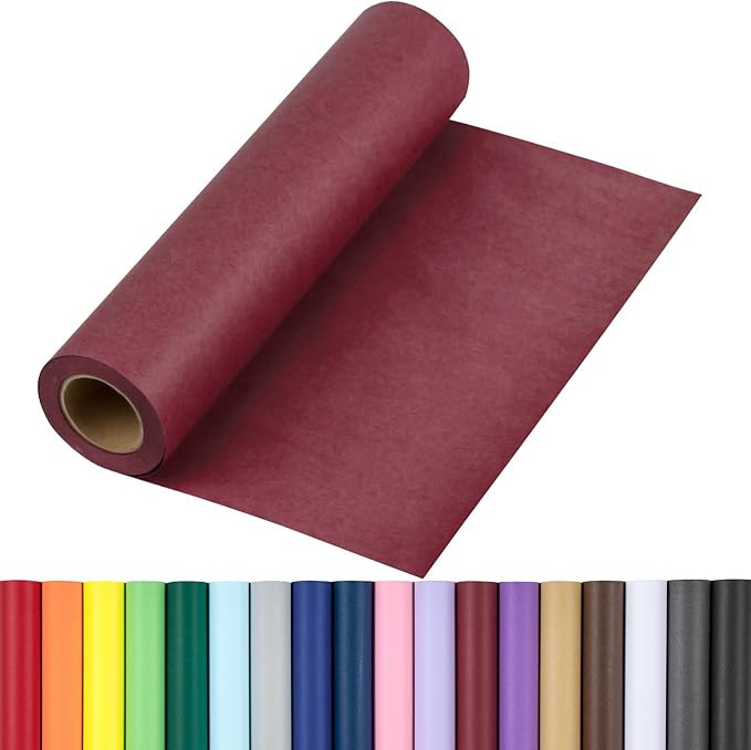 RUSPEPA Wine Red Kraft Wrapping Paper Roll, 17.5"x 393"(32.8'), Recyclable Wine Red Gift Wrap Pap... | Amazon (US)
