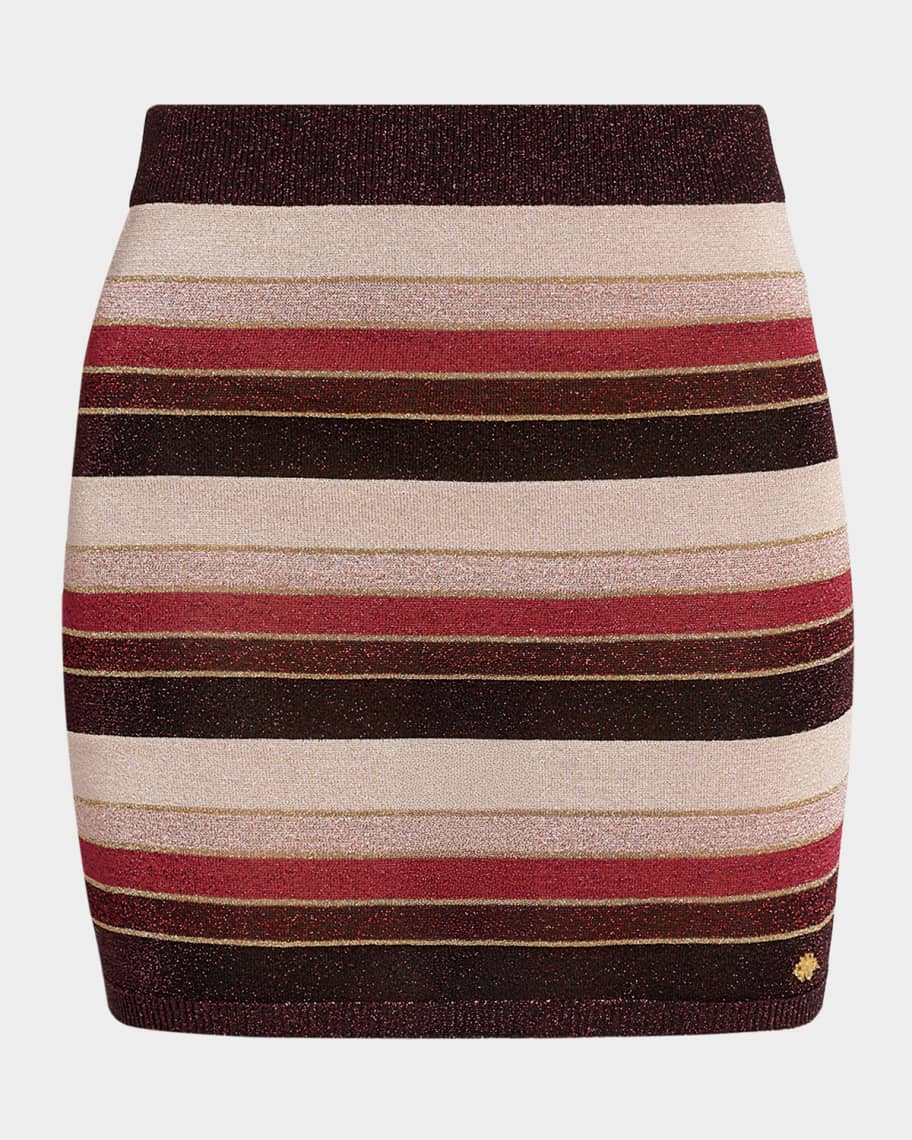 Amiri Metallic Striped Mini Skirt | Neiman Marcus