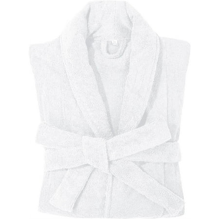 Knee Length Mens Bathrobe, Pure Cotton Terry Cloth Hotel Bathrobe Super Absorbent Towel Robe, White | Walmart (US)