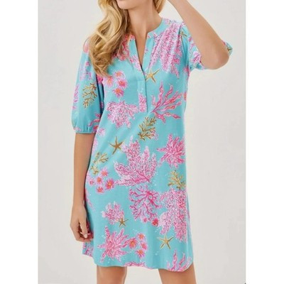 Lilly Pulitzer Colson Dress XS Blue Pink Multi Royal Coral Coastal Floral NWOT | eBay US