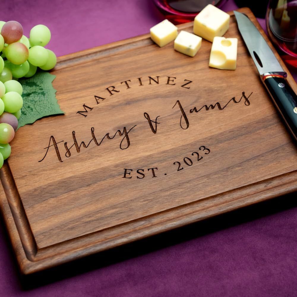 Straga Personalized Cutting Boards | Handmade Wood Engraved Charcuterie | Custom Wedding, Anniver... | Amazon (US)