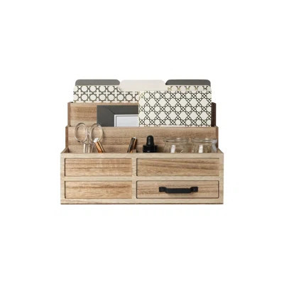 Wood Mail Organizer With Drawer And Pen Holder,Durable,5 Comprtment | Wayfair North America
