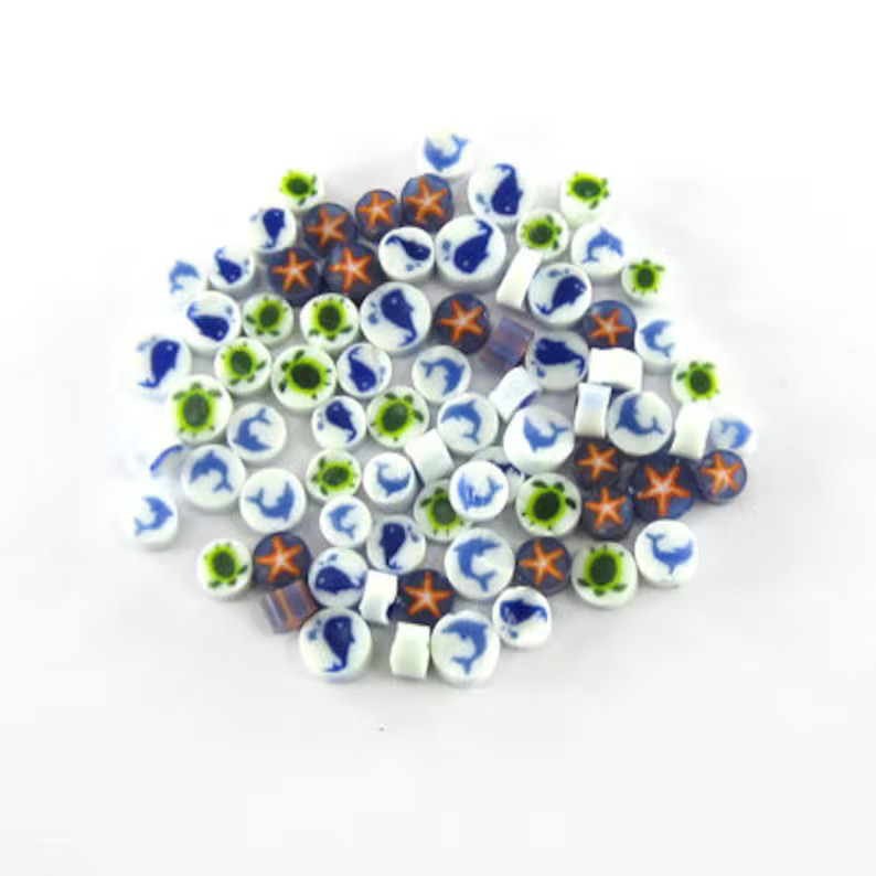 Sea Life Assortment, 0.5 Oz Precut, 90 COE Fusable Glass Murrine Murrini Millefiori ASRT-SEA - Et... | Etsy (US)