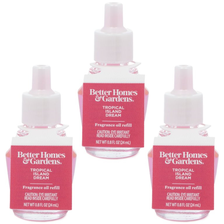 Tropical Island Dream Fragrance Oil Refill, Better Homes & Gardens, 24 ml, 3-Pack | Walmart (US)
