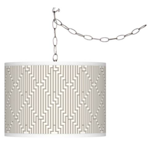 Diamond Maze Giclee Glow Plug-In Swag Pendant | Lamps Plus