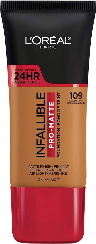 L'Oreal Paris Cosmetics Makeup Infallible Pro-Matte Liquid Longwear Foundation, Classic Tan, 1 fl... | Amazon (US)