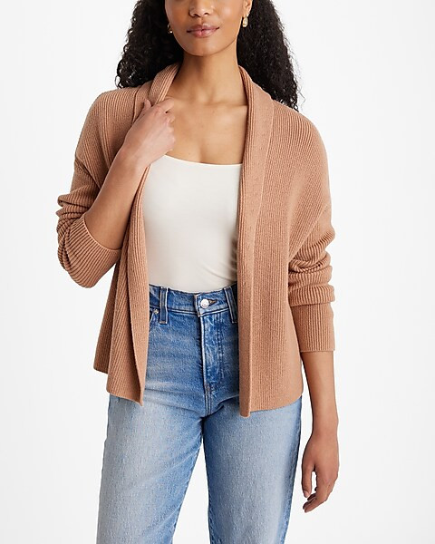 Ribbed Shawl Collar Cardigan | Express