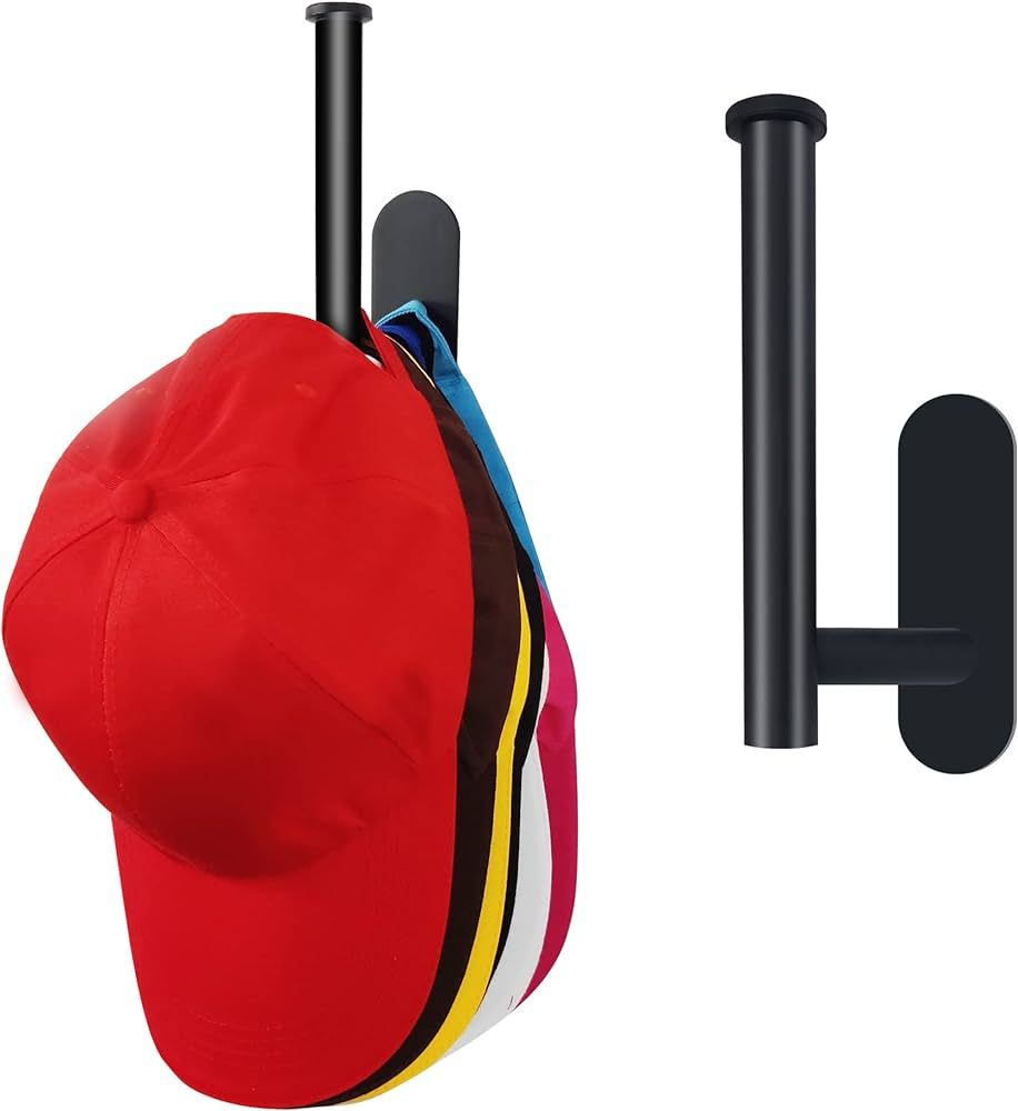 kuaile Hat Racks for Baseball Caps, Adhesive Hat Hooks for Wall, Stainless Steel Baseball Cap Han... | Amazon (US)