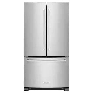 KitchenAid 20 cu. ft. French Door Refrigerator in Stainless Steel, Counter Depth KRFC300ESS - The... | The Home Depot