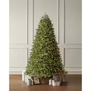 7.5 ft. Elegant Twinkling Grand Fir LED Pre-Lit Artificial Christmas Tree with Timer T32 | The Home Depot