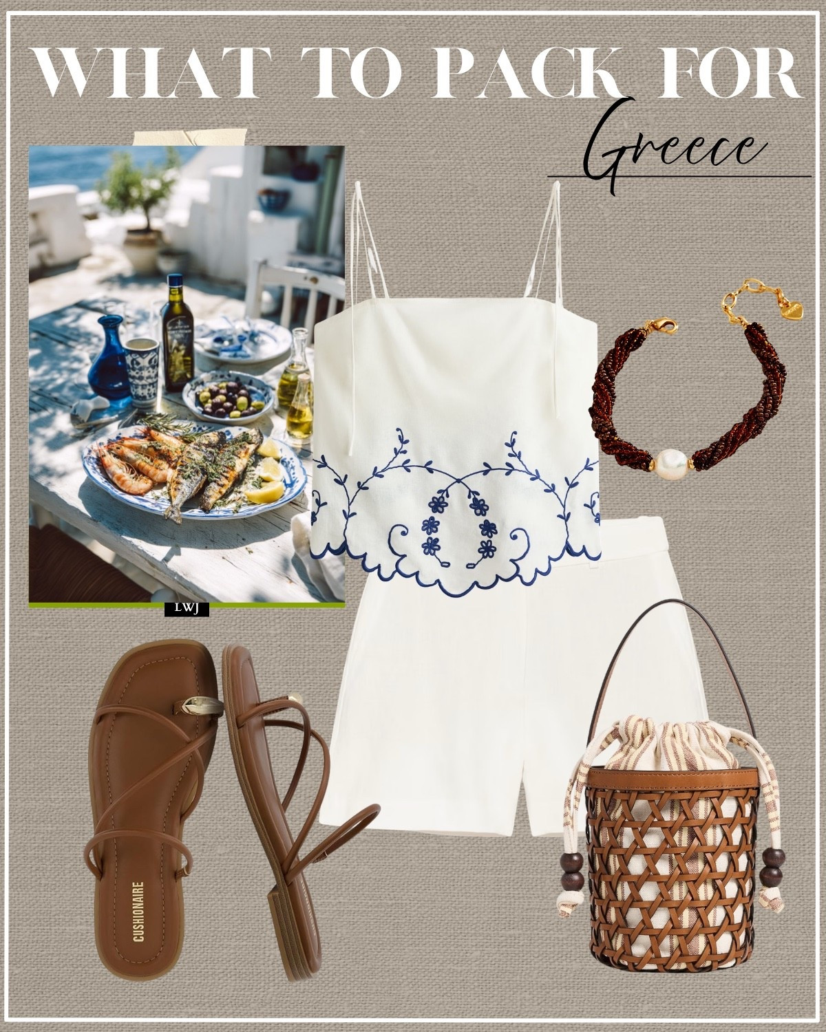 What to pack for Greece 

Summer travel / summer outfits / Greece outfits / cute summer top / white shorts / chunky bracelet / strappy sandals / amazon / mini woven bucket purse / lunch outfit

#LTKootd #LTKTravel