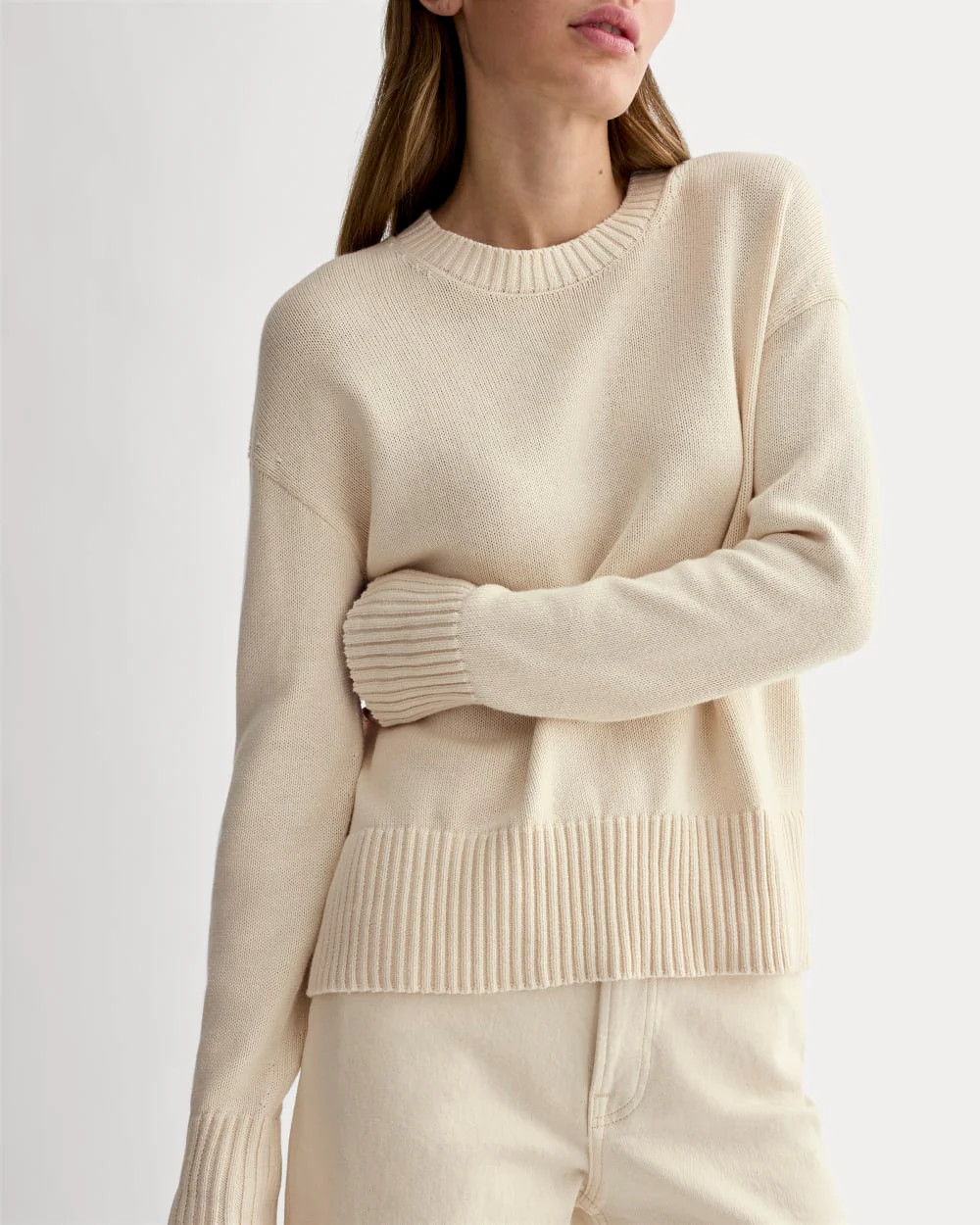 The Boxy Sweater in Everyday Cotton | Dark Heathered Camel | Everlane