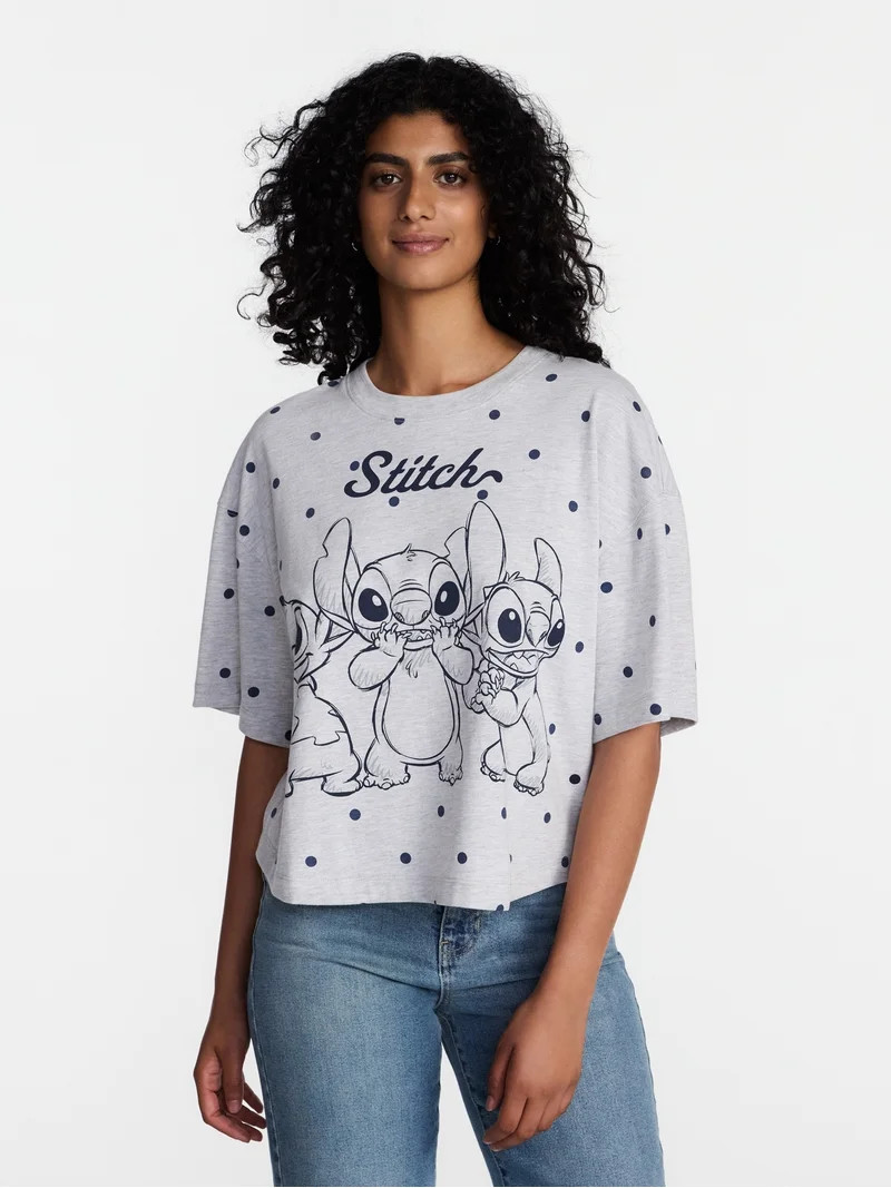 Lilo and Stitch Women's Fashion Boxy Tee, Sizes XXS-XXL | Walmart (US)