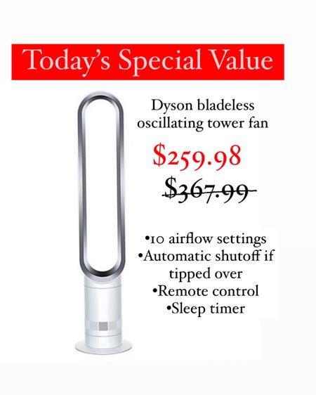 Dyson AM07 bladeless oscillating tower fan on today’s special value for $259.98! @qvc #loveqvc

#LTKSaleAlert