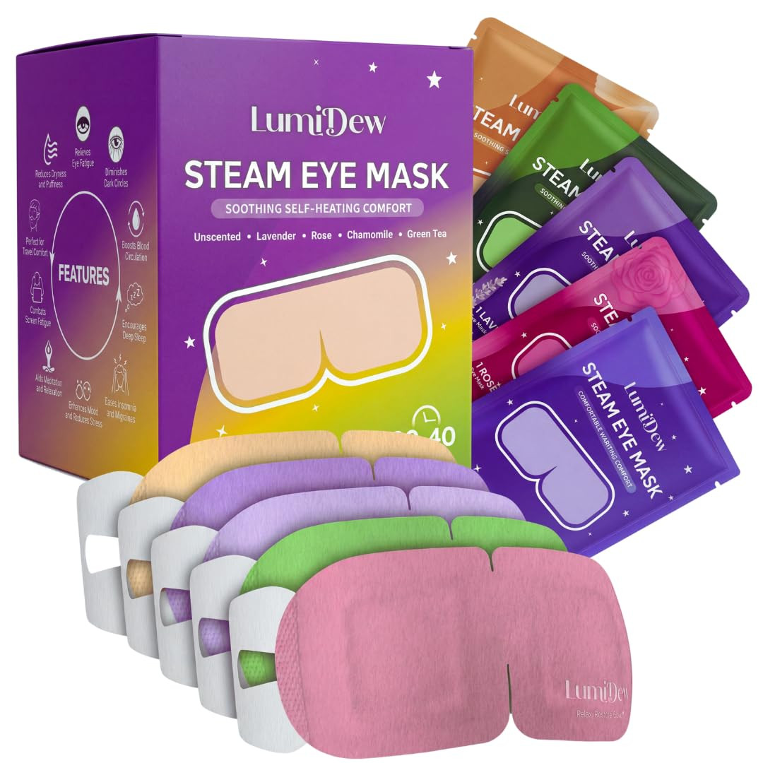 Steam Eye Mask, Self Heating Heated Eye Mask for Sleep, Warm Compress for Eyes, Moist Heat for Dry Eye Relief, Stye Eye Treatment, Spa, Travel Essentials, Variety 16 Pack | Amazon (US)