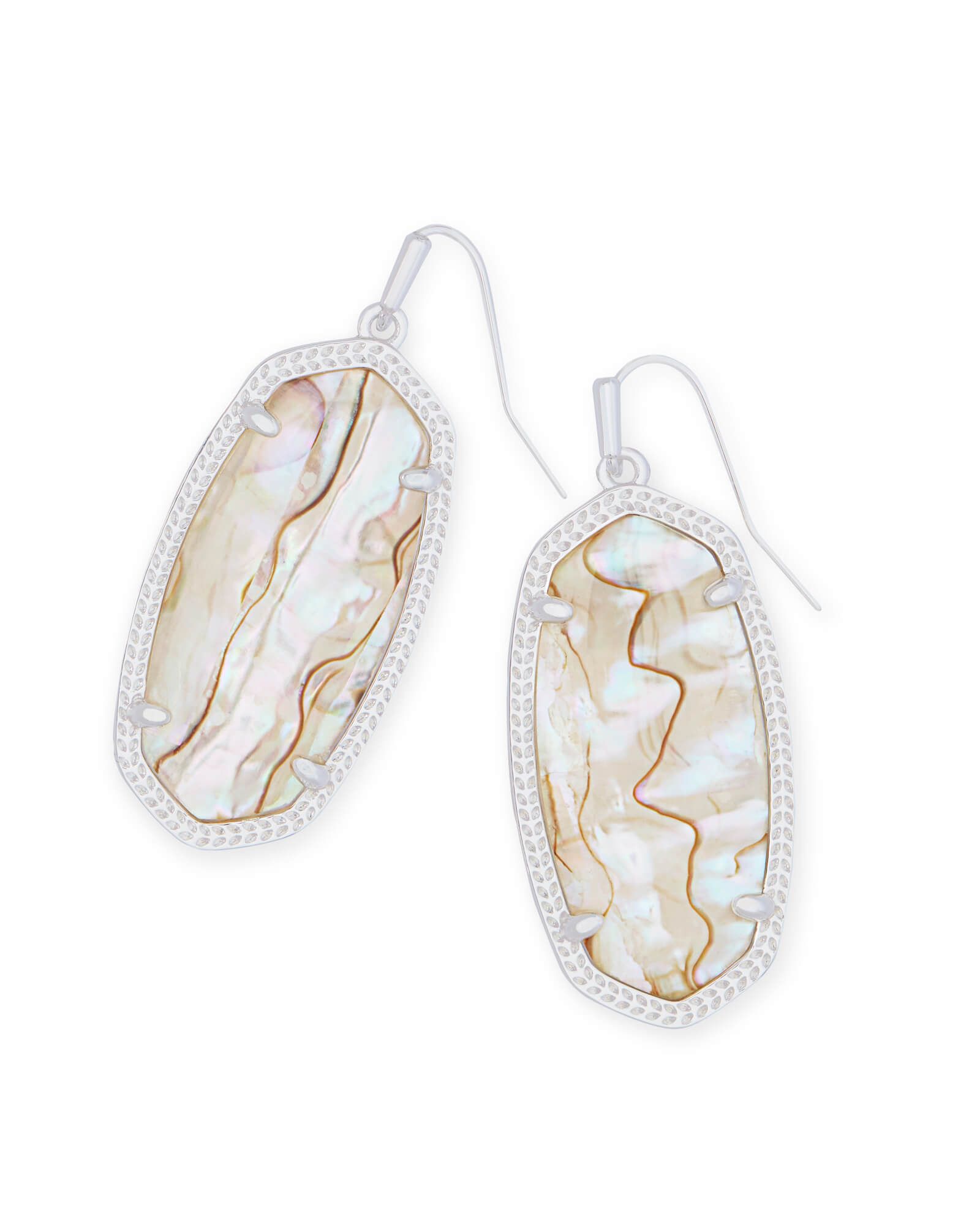 Elle Bright Silver Drop Earrings in White Abalone | Kendra Scott