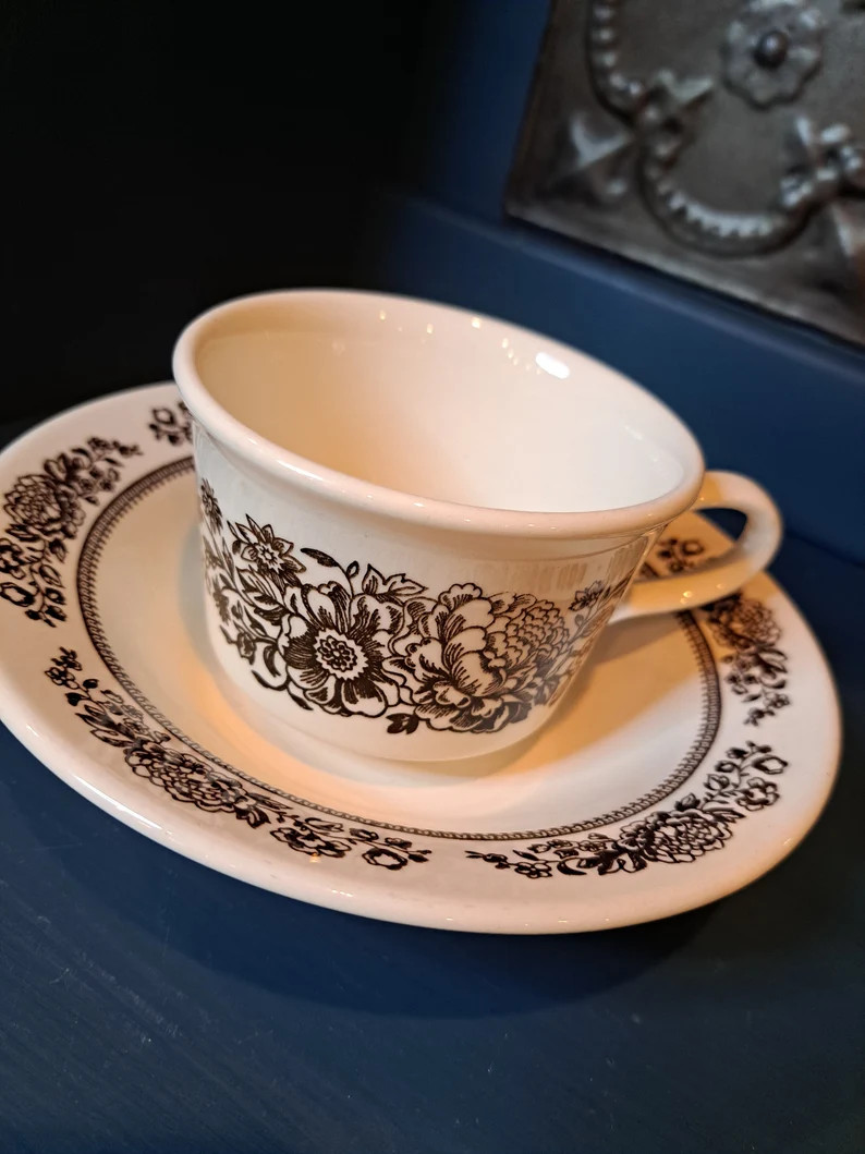 Ironstone Royal China Sussex Set, 6 Teacups/Coffee Cups and 5 Saucers Beautiful Floral Design in ... | Etsy (US)