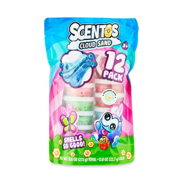 Scentos Scented Brightly Colored 12 0.8oz Cloud Sand Tubs - Great Party Favor, Ages 3+ | Walmart (US)