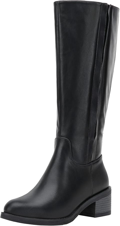 Jeossy Women's Knee High Riding Boots, Round Toe and Low Block Heel | Amazon (US)