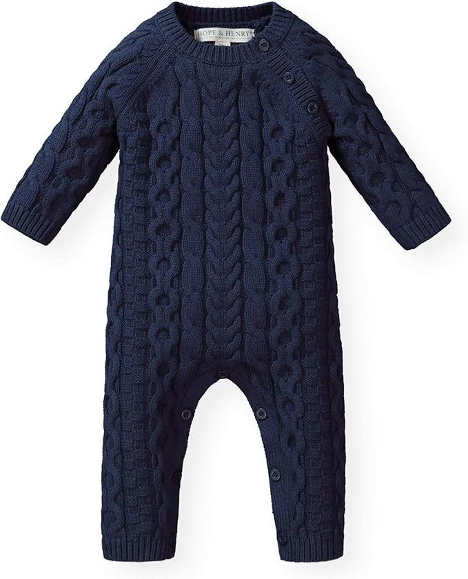 Hope & Henry Layette Baby Cable Knit Sweater Romper | Amazon (US)
