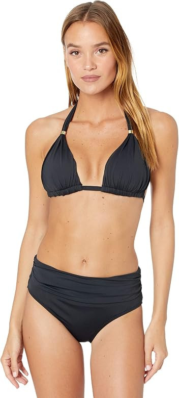 Lauren Ralph Lauren Beach Club Solids Molded Cup Halter Top | Amazon (US)