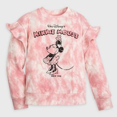 Girls' Disney Minnie Mouse Pullover Sweatshirt - Pink - Disney Store | Target