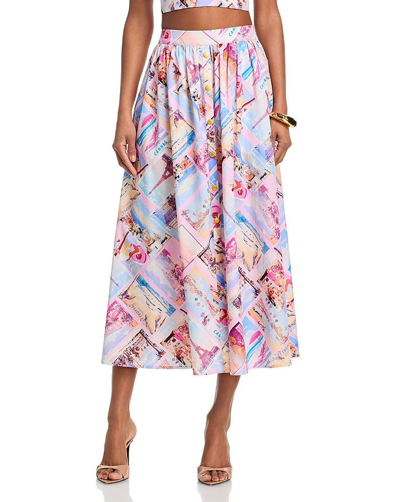 L'Agence Seina Front Placket Midi Skirt | Bloomingdale's (US)