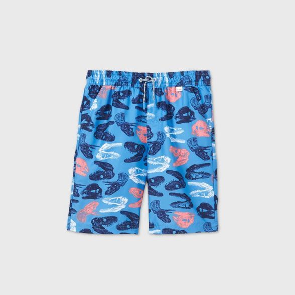 Boys' Dino Head Print Swim Trunks - Cat & Jack™ Blue | Target