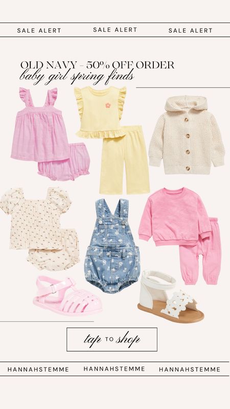 Baby girl spring finds on sale for 50% off!! A lot of these little outfits are under $15! I can’t with the little jelly shoes🥹

#LTKbaby #LTKsalealert #LTKSeasonal