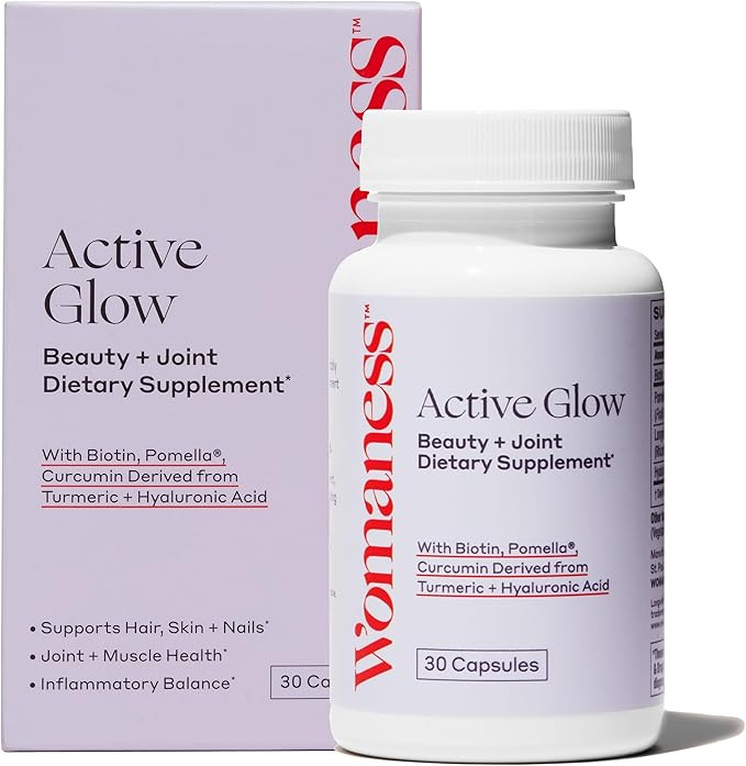 Womaness Active Glow Hair Skin and Nails Vitamins for Women - Hair Growth Vitamins with Hyaluroni... | Amazon (US)