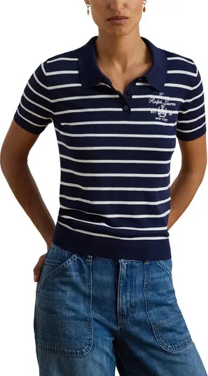 Stripe Cotton Blend Polo Top | Nordstrom